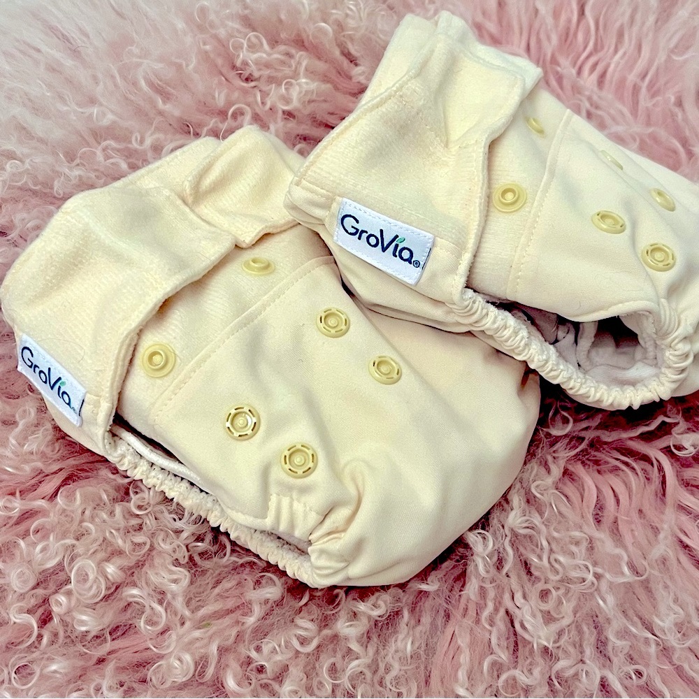 ♥️ 2-pack Grovia Hybrid Cloth Diapers in Vanilla